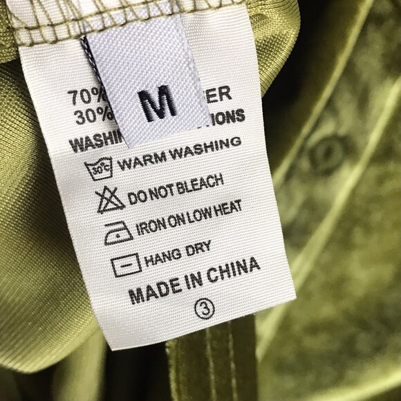 Green Velvet Ruched Button Down Mini Dress Size Medium - Picture 4 of 6